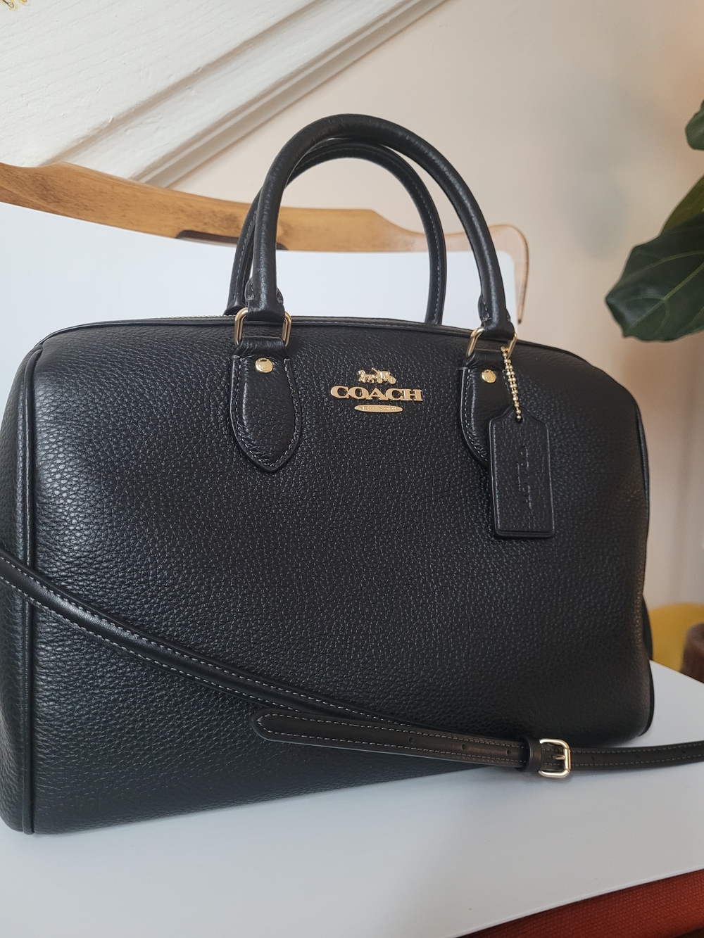 COACH Large Rowan Black CV960 with Replacement Strap